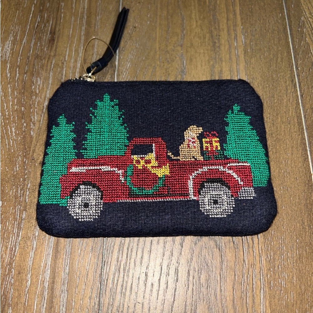 Talbots Black and Red Holiday Pouch